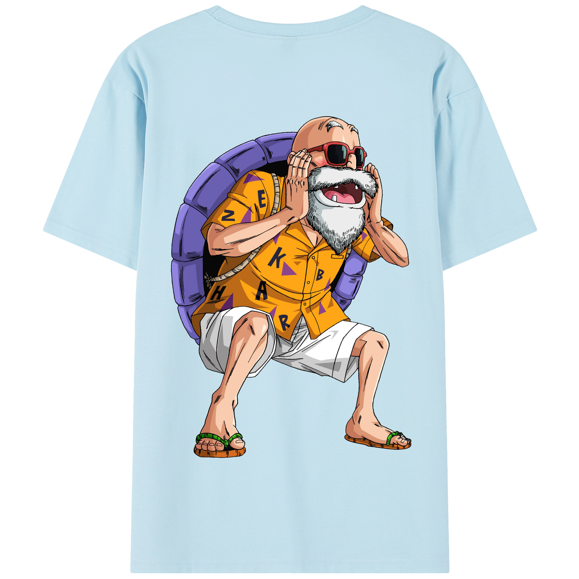 （画像用） ドラゴンボール 亀仙人（かめせんにん） DRAGON BALL Master Roshi Kame Sennin 綿100％半袖Tシャツ（背面プリント）
